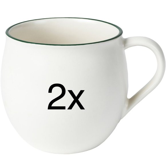 Lot 2 New ! IKEA Mug for tea coffee Stoneware Off-white 14 oz 005.604.21 - Picture 1 of 7